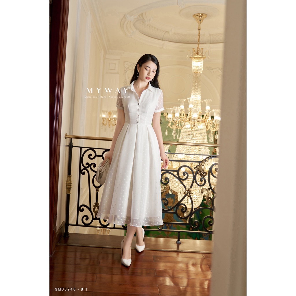 Ảnh Đầm Nữ Công Sở MY WAY Dáng Xòe Phong Cách Lịch Sự sang Trọng 9MD0248 1