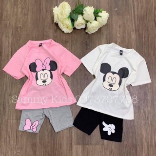 🧚🏻‍♀️🧚🏻‍♀️Set pé áo thun mickey + quần quá cute ❤️