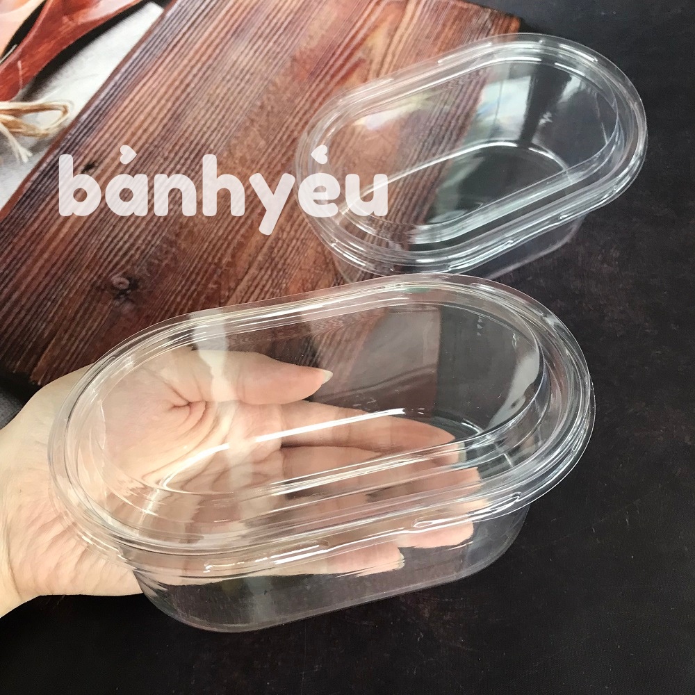 Hộp Oval Đựng Bánh Tiramisu, bánh lạnh, bông lan trứng muối, bánh bò