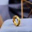 Nhẫn titan không gỉ mạ vàng 18k khắc họa tiết đơn giản thời trang hàn quốc