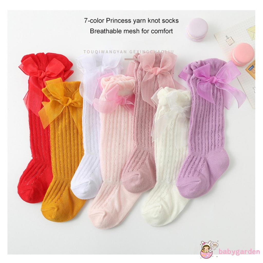 Đôi Vớ Dài Thoáng Khí Đính Nơ Dễ Thương Dành Cho Bé Gái
