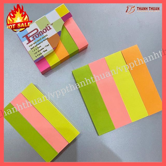 Giấy note dạ quang Pronoti 3 màu - 4 màu - 5 màu | Shopee Việt Nam