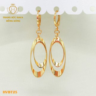 Bông Tai, Khuyên Tai Nữ Dáng Dài Đẹp Xi Mạ Vàng 18k Cao Cấp - Trang Sức Hava Hong Kong - HVBT25