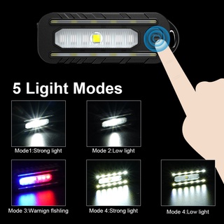 Đèn móc khóa mini siêu sáng, pin LED, dùng cho xe đạp, cảnh báo đỏ/xanh dương