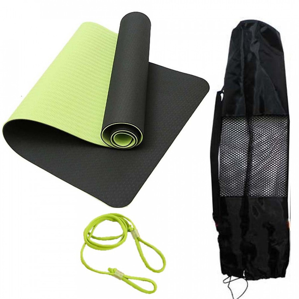 Ảnh Thảm Tập Yoga 2 Lớp Cao Cấp - Chọn Độ Dày - Có Kèm Dây Và Túi Đựng Chuyên Dụng Chính Hãng Amalife 2