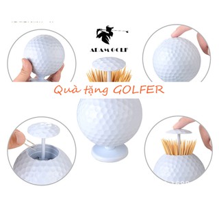 Loại 1 - Quà tặng người chơi Golf - hộp để tăm hình bóng Golf để bàn