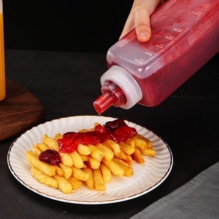 (COMBO 5) Chai nhựa đựng nước sốt chống bụi/ chống tràn dung tích lớn 800/ 500ml - Bình bóp nhựa vòi rộng đựng sốt