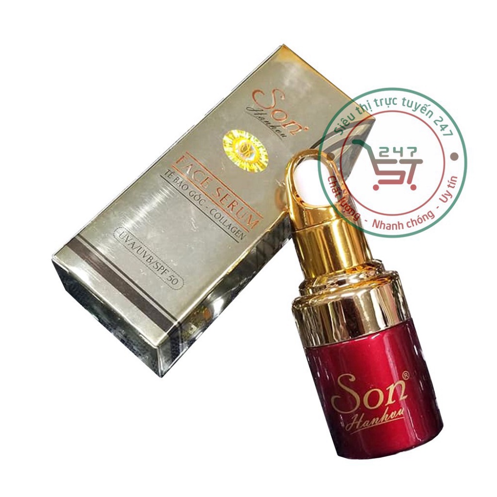 Serum dưỡng Trắng da mặt dưỡng Ẩm ngừa Lão hóa mờ Thâm Se khít lỗ chân lông SON nhau thai cừu collagen 20g (Vàng)