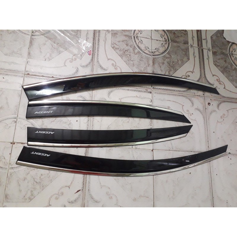 Bộ vè che mưa xe Toyota Vios 2019-2026, Vè mưa chỉ INOX nhựa ABS hàng cao cấp