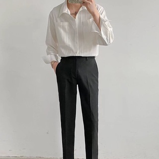 Áo Sơ Mi Nam Dài Tay Hàn Quốc Ánh Sáng Mùa Xuân Trưởng Thành Phong Cách Hàn Quốc Áo Sơ Mi Màu Trơn Hợp Thời Trang Nam Đẹp Trai Inch Áo Sơ Mi Chất Lượng Cao