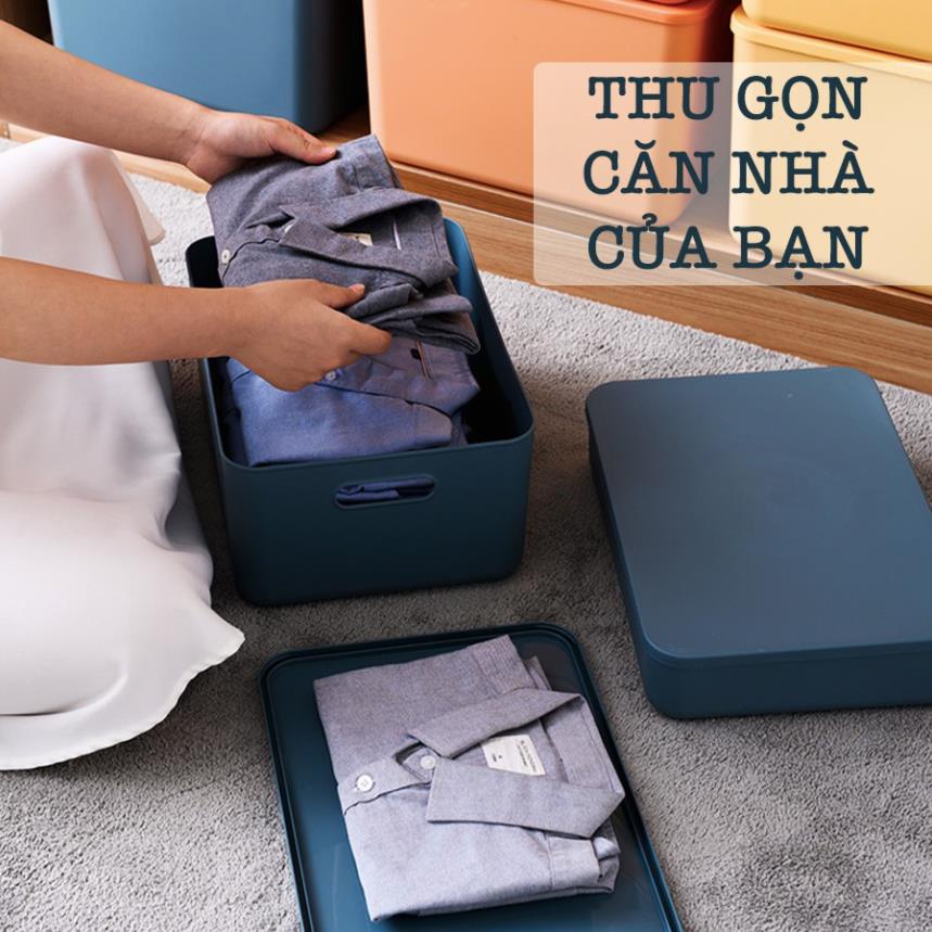 Hộp Đựng Đồ, Hộp Nhựa Đựng Đồ Chơi Enoda Home Có Nắp Decor Để Bàn Nhiều Màu Cao Cấp Q002
