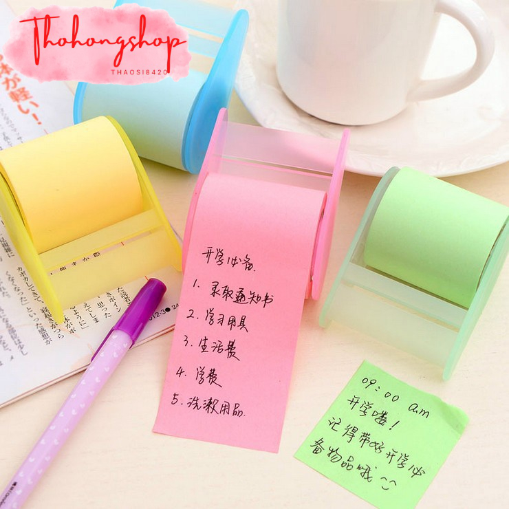 Cuộn giấy ghi chú kèm dụng cụ cắt tiện lợi sáng tạo