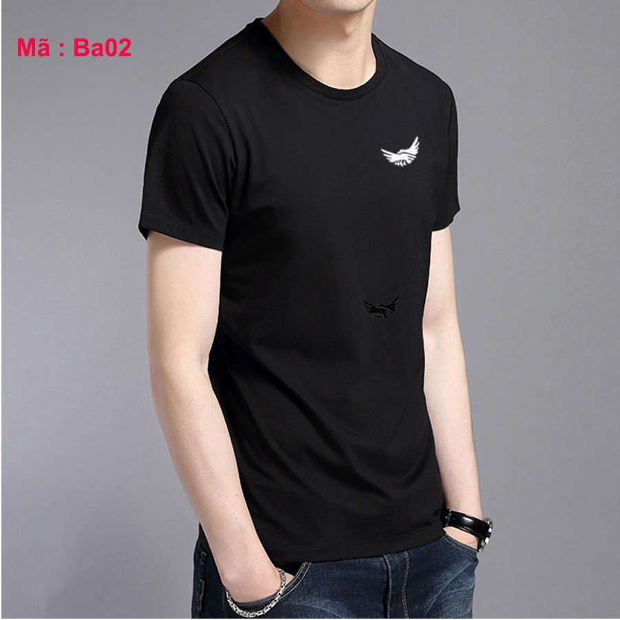 [hot] Áo thun nam cổ tròn màu đen made in bahada
