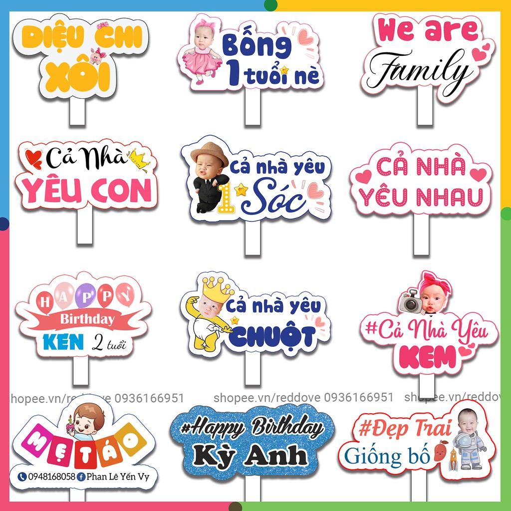 Hashtag cầm tay, phụ kiện chụp hình cầm tay check in tiệc sinh nhật ...