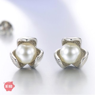 Bông tai ngọc nhân tạo nở hoa BH634