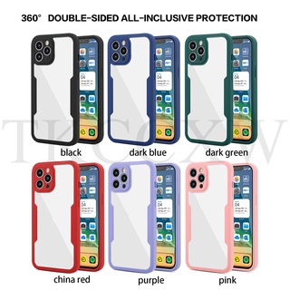 Ốp điện thoại acrylic mềm mỏng 2 mặt bảo vệ 360 độ thích hợp cho iPhone 7 8 plus xs max xr x 11 pro max