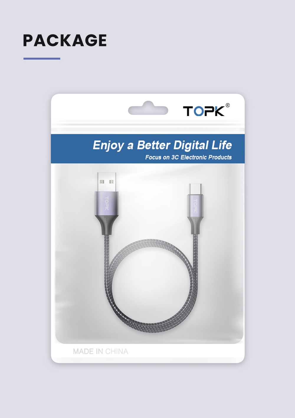 Mô tả Cáp Sạc TOPK AN10 3A QC3.0 1M Micro USB Type C Chất Lượng Cao Cho iPhone - 10