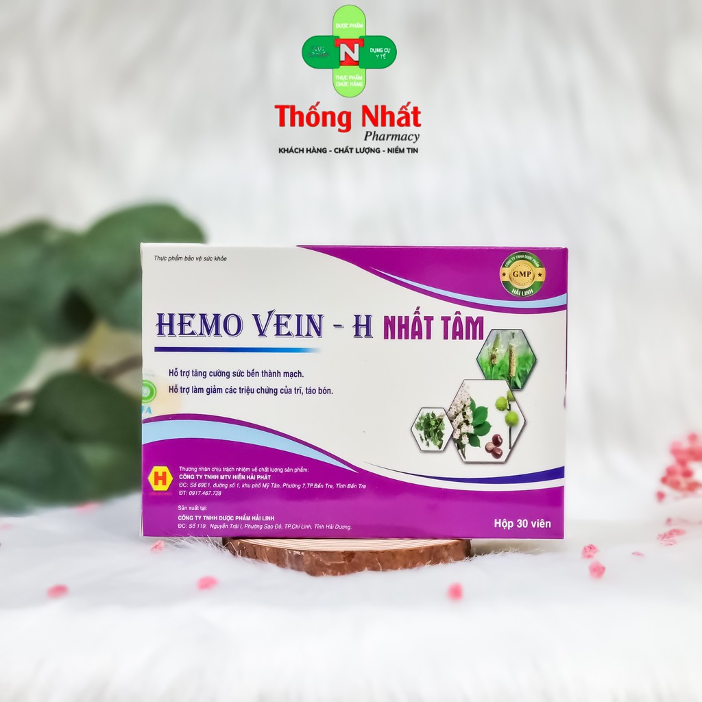 Viên uống ngừa trĩ, giảm táo bón, tăng sức bền tĩnh mạch Hemo Vein H ...