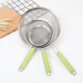 Rây Lọc Viền Inox Cán Xanh. Lọc Bột Cháo, Thức Ăn Cho Bé Ăn Dặm Lọc Siêu Mịn Cam Homeware