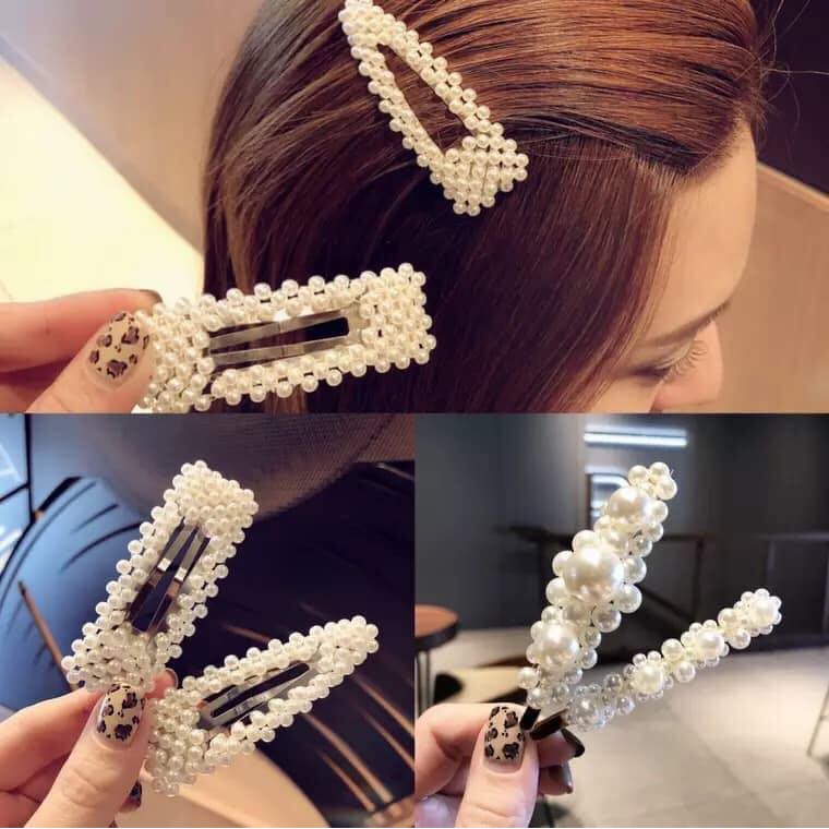 Set 4 kẹp tóc đính ngọc nhân tạo