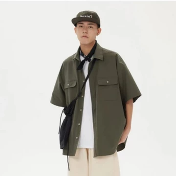 [Tủ quần áo nam.]Áo Polo Xanh Cho Nam Ve Áo Bỏ Túi Áo Sơ Mi Hàn Quốc Phong Cách Hàn Quốc Áo Cho Nam Dài Tay Thời Trang Áo Polo Cho Nam