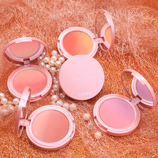 ♕Bảng Phấn Má Hồng NOVO Hai Màu Nude Tự Nhiên Kèm Cọ Tán Phấn #5259