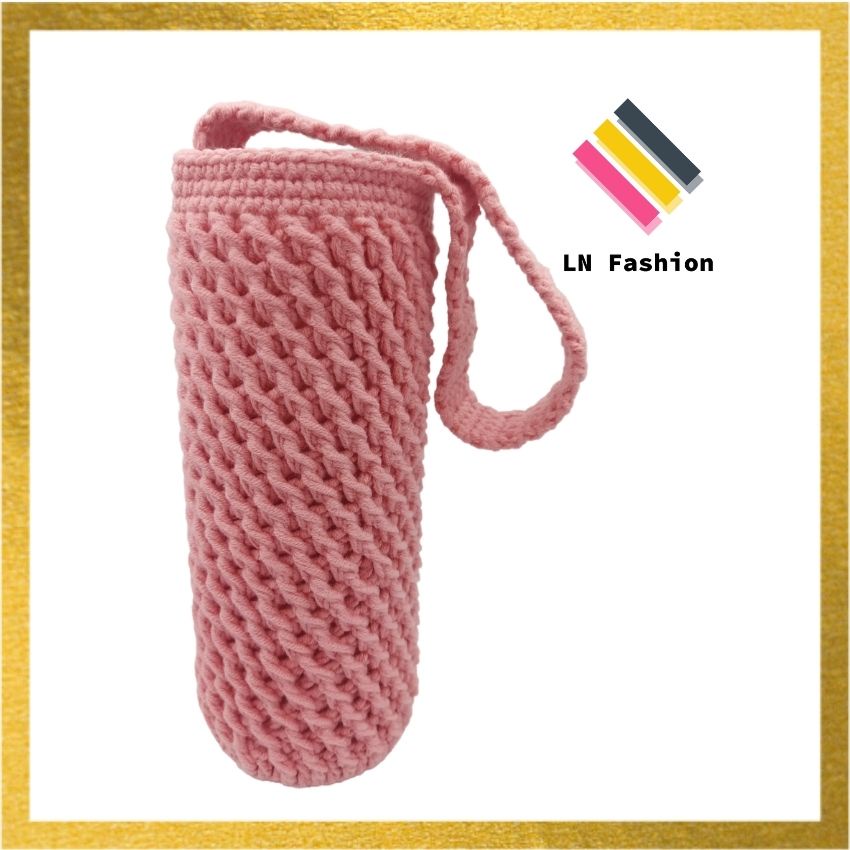 Túi len đựng Ly, Bình giữ nhiệt - Túi handmade - LN_Fashion - Móc len Handmade loại dày