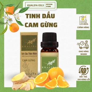 Tinh Dầu Cam Gừng Nguyên Chất Khalifa 50ml Tốt Cho Da Giảm Stress Khử Mùi Chống Say Xe Hàng Chính Hãng