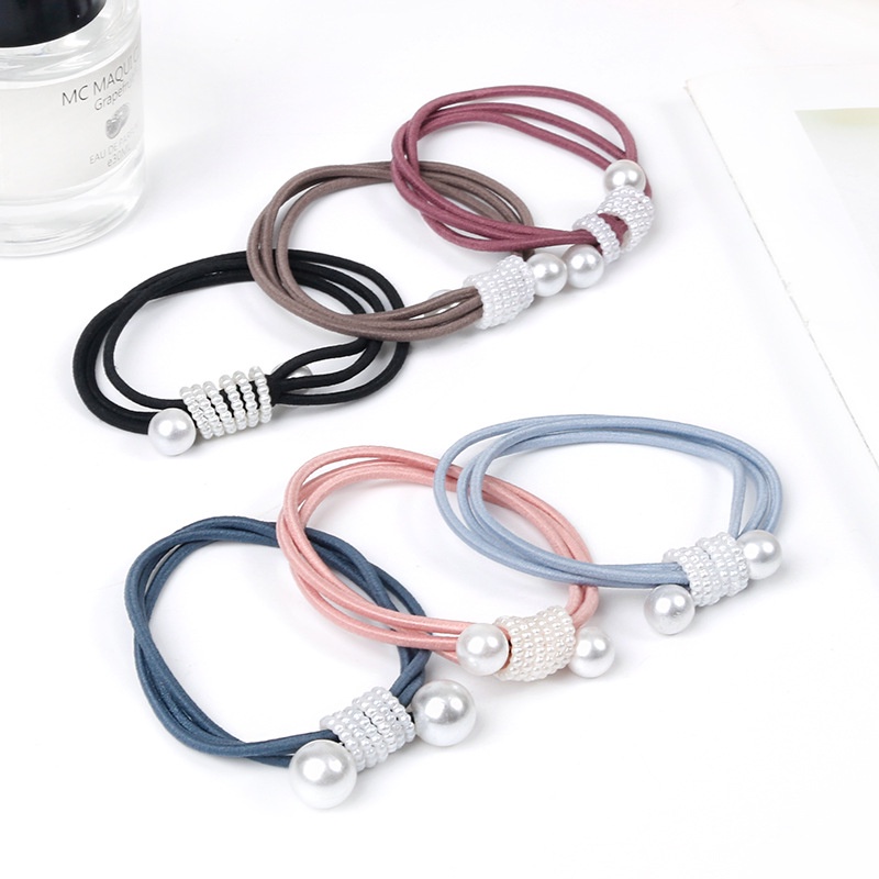 1 Dây Cột Tóc Đính Hạt Ngọc Trai Co Giãn Cao Cấp Nhiều Màu Sắc Dành Cho Nữ