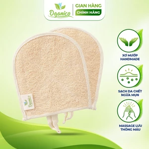 Găng tay tắm xơ mướp tự nhiên tẩy tế bảo chết, massage body - Oganico