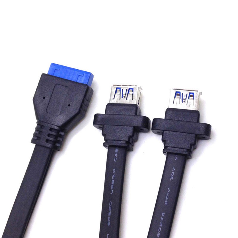 Cáp nối dài bảng điều khiển phía trước 2 cổng USB 3.0 một loại Nữ đến 20 Pin Hộp Header Nữ Khe cắm Adapter Cáp