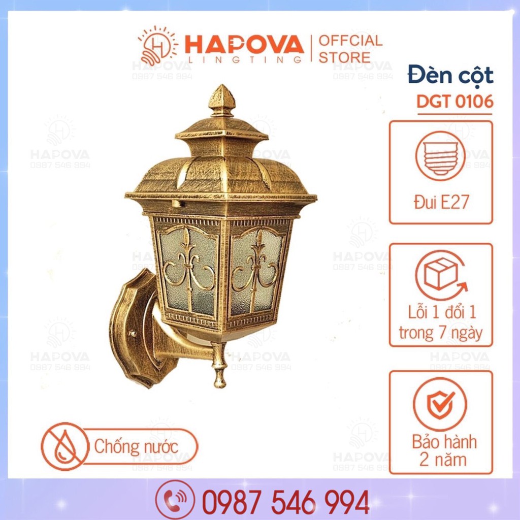 Đèn gắn tường, đèn treo tường trang trí ngoài trời HAPOVA DGT 0106