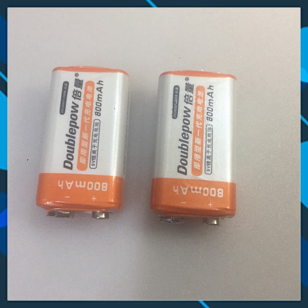 [RẺ VÔ ĐỊCH] pin sạc 9v vuông 800mAh doublepow ( HỘP 2 VIÊN ) sử dụng ...