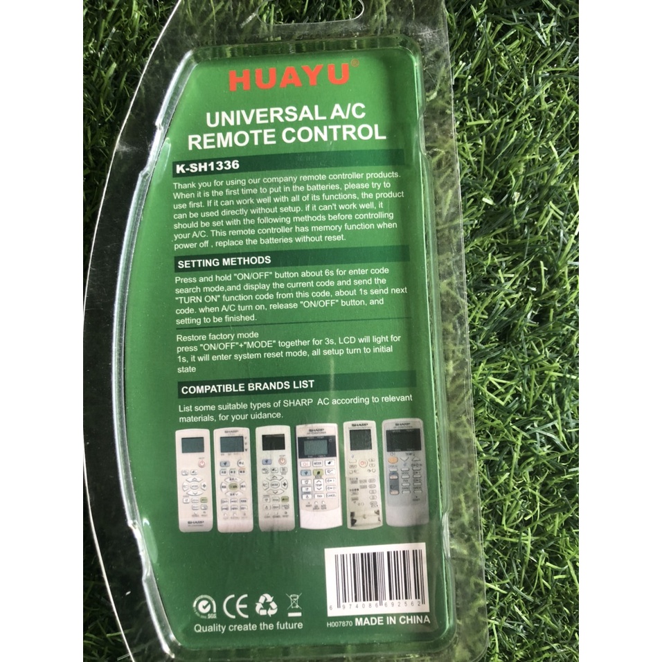 Điều khiển điều hòa SHARP đa năng HUAYU K-SH1336 dùng được cho gần nhiều mẫu máy lạnh sharp hiện nay
