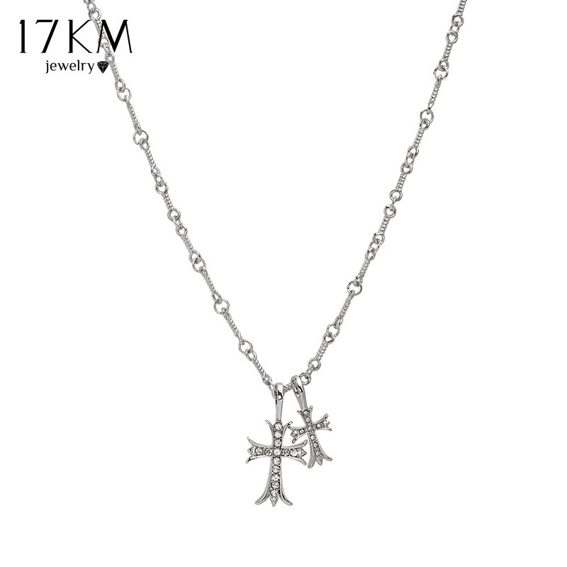 Ảnh Vòng cổ choker 17KM Y2K mặt thánh giá đính pha lê thời trang 2