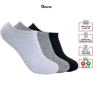 Combo 10 đôi vớ cổ ngắn nam nữ trơn GOMTAT, chất liệu mềm mịn êm chân, hút ẩm thoáng khí khử mùi - VOTRON-VNXK-CB10