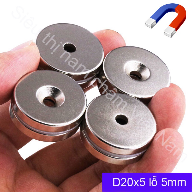 Nam châm tròn 20x5 lỗ 5mm từ tính mạnh N35 | Shopee Việt Nam