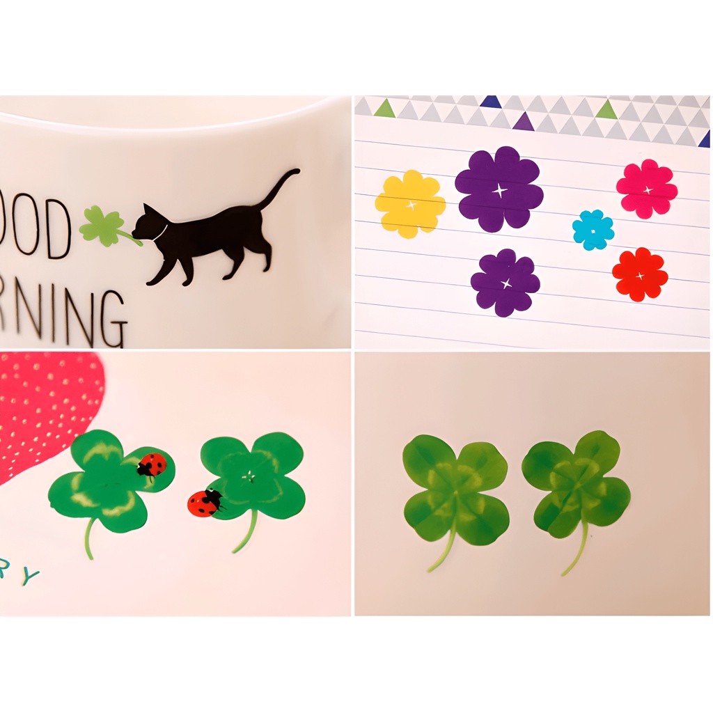 Sticker hoa cute dercor xinh xắn may mắn HD246-K49 trang trí điện thoại laptop DIY sổ Bullet Journal album scrapbook