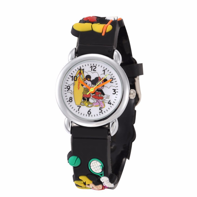 Hello Kitty 3D Dây Silicon Trẻ Em Hoạt Hình Bé Gái Đồng Hồ Thời Trang Trẻ Em