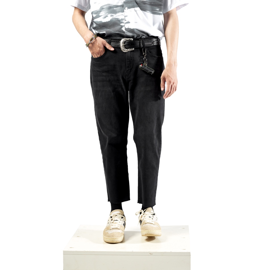 Quần Jeans Nam Snazzy Bò Dáng Ngắn Thoải Mái Co Giãn Tốt Bền Màu Form Trẻ Trung Crop Grey | BigBuy360 - bigbuy360.vn