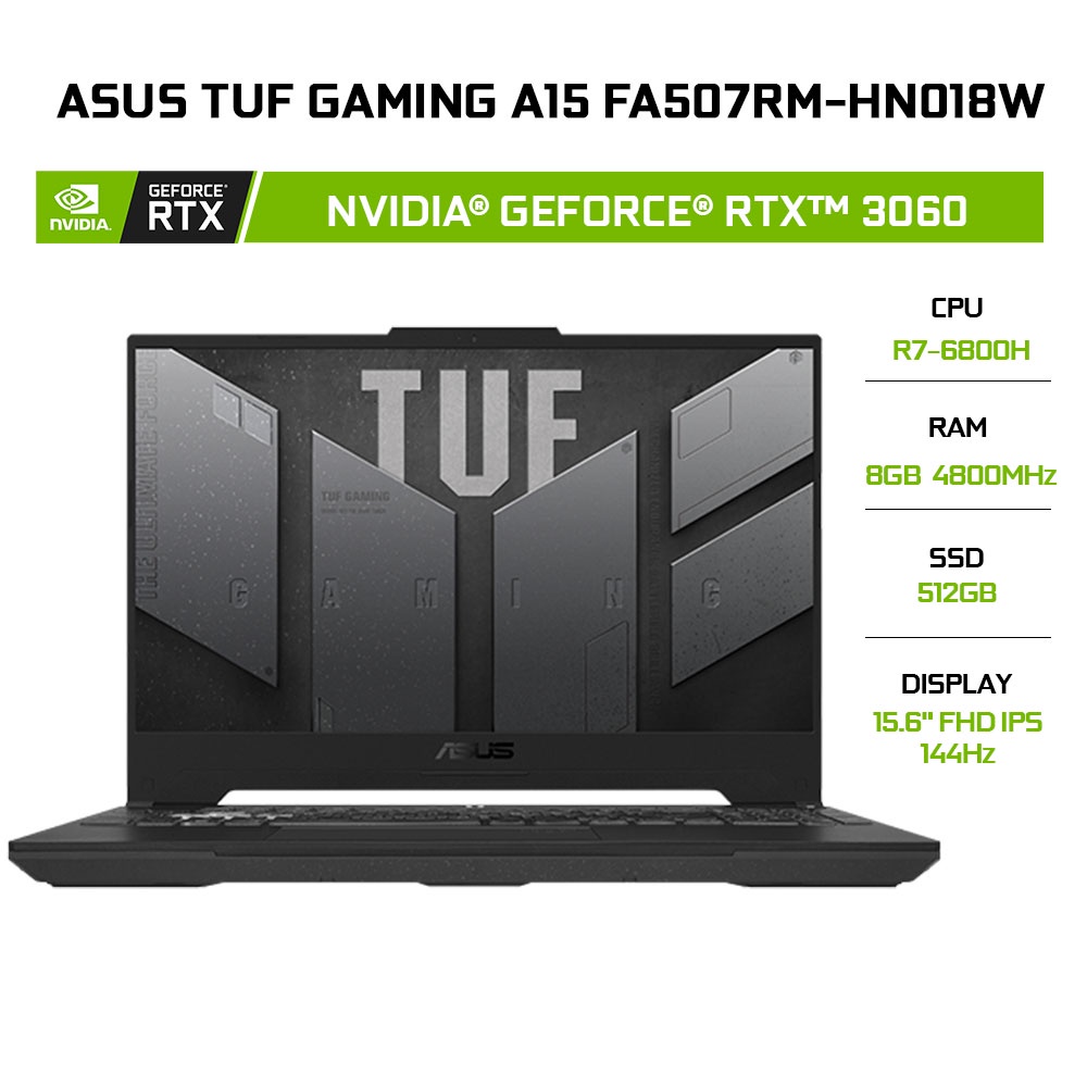 Laptop ASUS TUF Gaming A15 FA507RM-HN018W R7-6800H GeForce®RTX™ 3060 6G ...