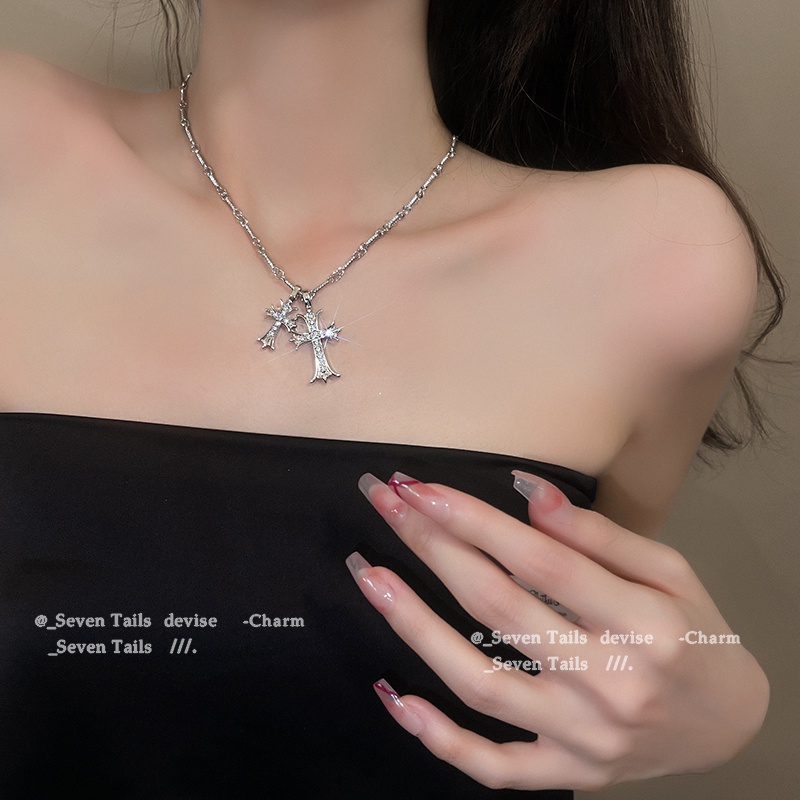 Ảnh Vòng cổ choker 17KM Y2K mặt thánh giá đính pha lê thời trang 4