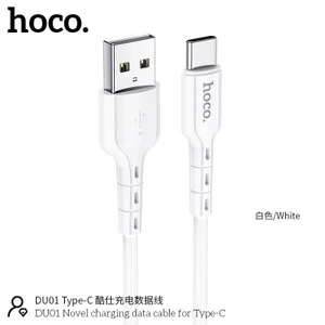 Cáp sạc nhanh Hoco DU01/X37 USB to Type-C sạc nhanh 3A và truyền dữ liệu, chất liệu TPE, chống đứt dài 1m