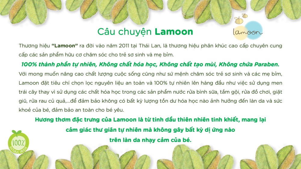 Mô tả Nước rửa bình sữa Organic cho bé Lamoon - Túi 450ml - 5