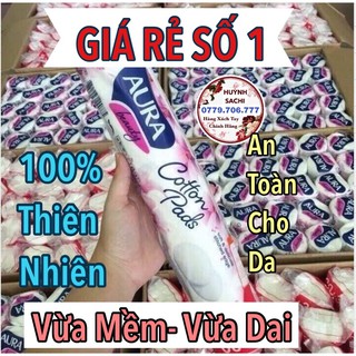 Bông Tẩy Trang Aura Siêu Mềm Siêu Sạch 100% Cotton Thiên Nhiên