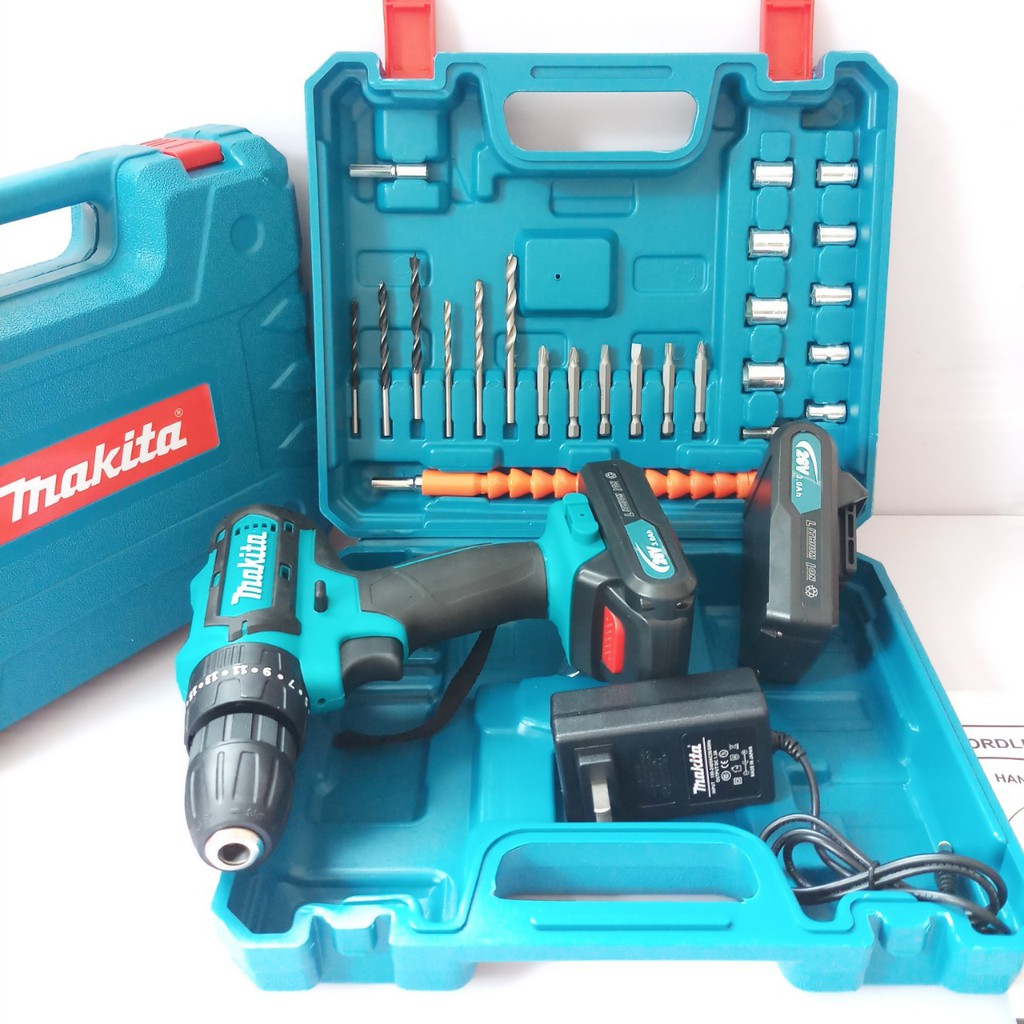 Máy khoan pin Makita 3 chức năng. tặng bộ phụ kiện 24 món