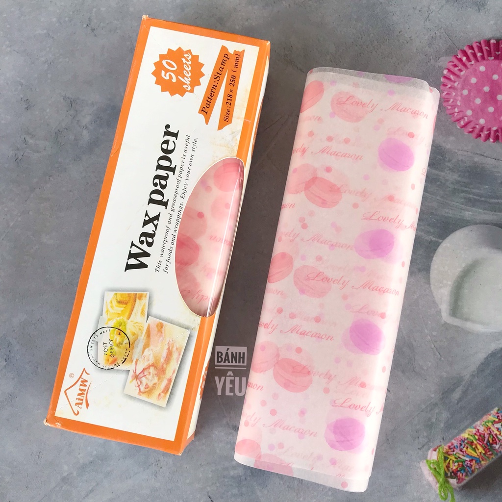 50 tờ Giấy lót hộp bánh bã mía, gói bánh size 18*18 cm có cáng PE (BBTC)