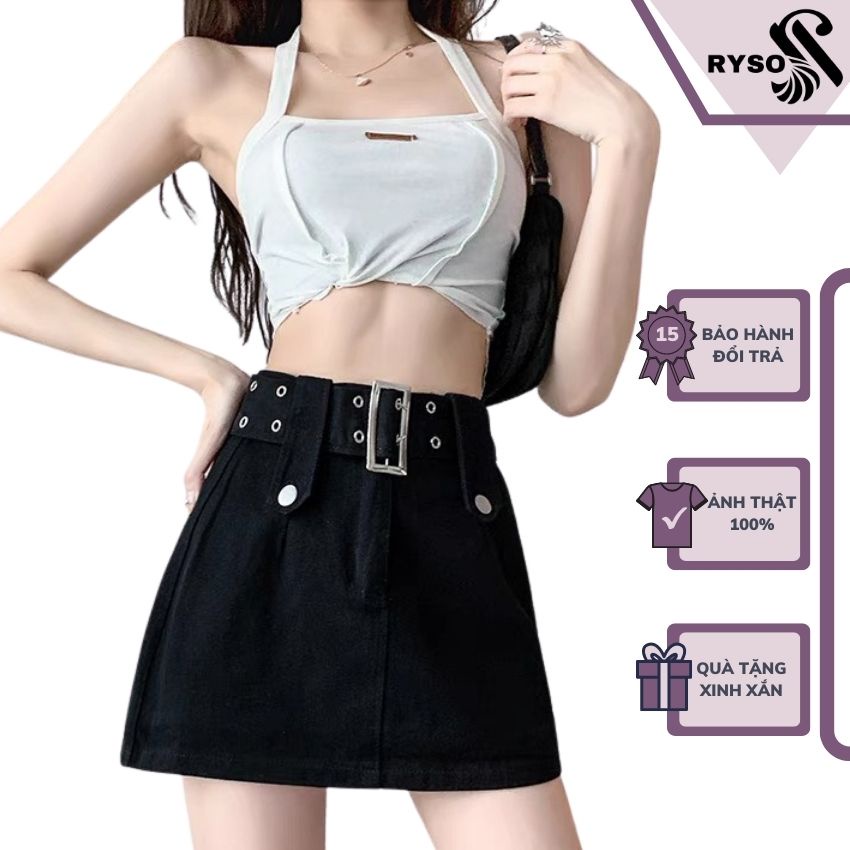 Chân váy KAKI RYSO FASHION phối thắt lưng chất cao cấp