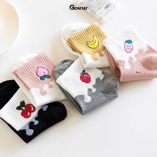 Set 5 đôi vớ nữ cổ ngắn GOMTAT họa tiết cute, chất liệu cotton mềm mịn hút ẩm thoáng khí khử mùi chân - UYE-CB082