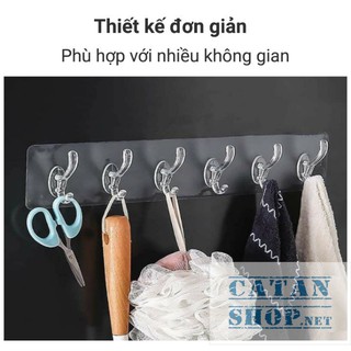 Móc dán tường, thanh treo đồ 6 móc dán tường nhà tắm nhà bếp siêu dính siêu chịu lực GD387-6Deo